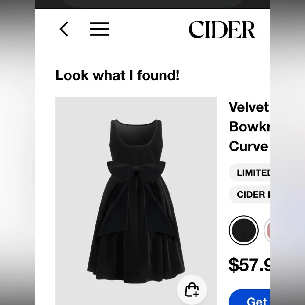 Cider Velvet boatneck Big Bow Tie back midi dress juniors sz XXS black nwt - Picture 1 of 8